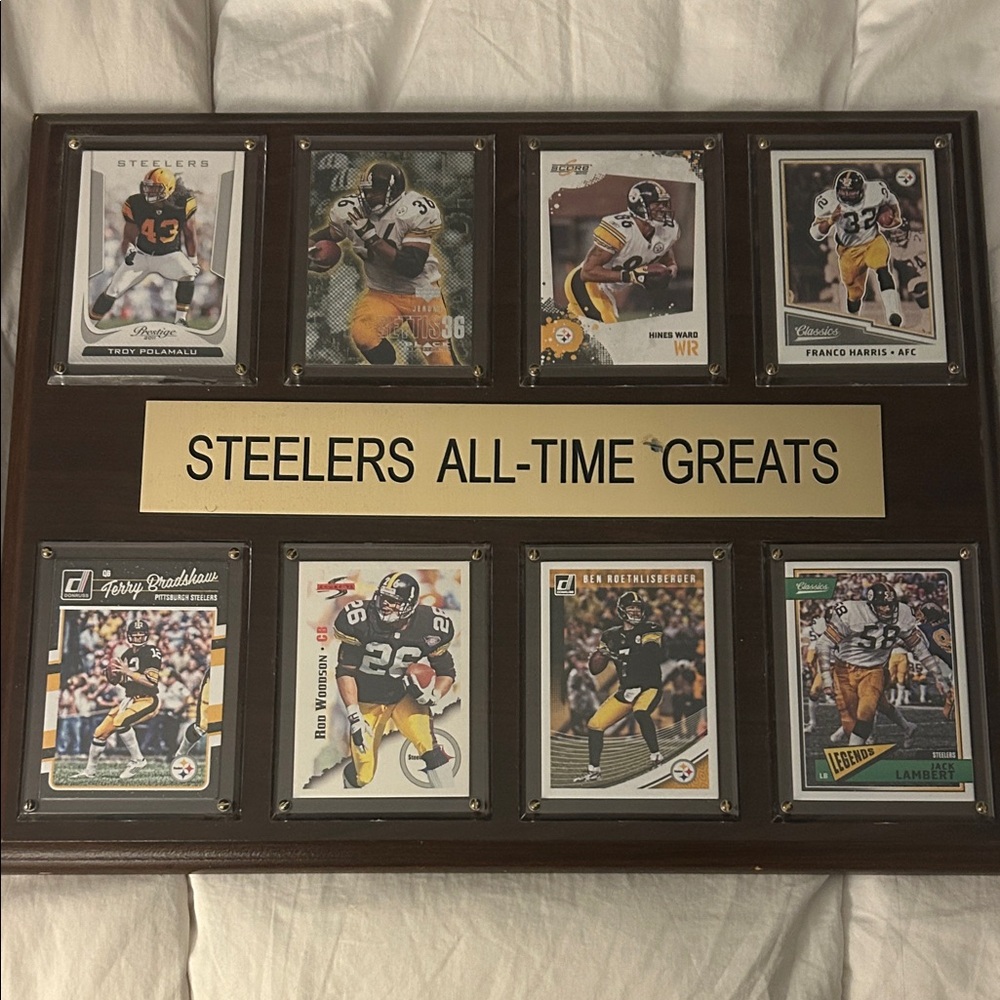 Steelers All-Time Greats Framed Card Display - Black & Gold